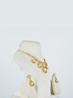 Aanura Pear Drop Necklace & Earrings with Stones
