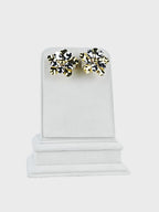 Aanura Dual Tone Floral Gold Statement Earrings