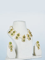 Aanura White Beaded Kundan Choker Necklace with Motifs