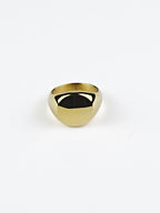 18K Gold Dome Signet Anti-Tarnish Waterproof Ring