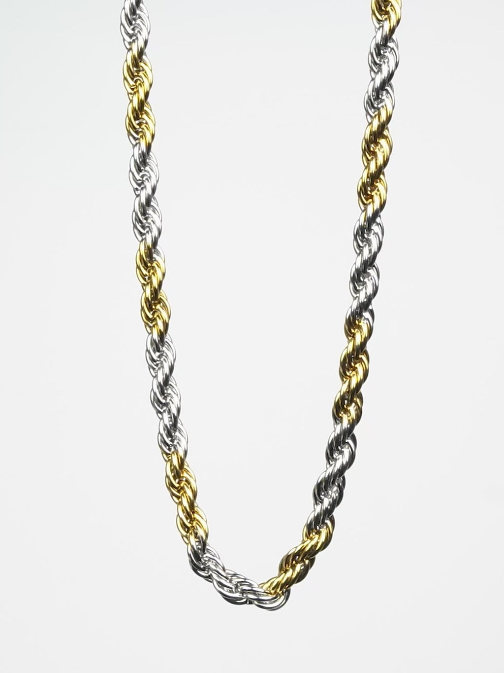 Aanura Dual-Tone Rope Chain Necklace For Men