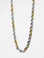 18K Gold & Silver Rhodium-Plated Waterproof Stainless Steel Rope Chain
