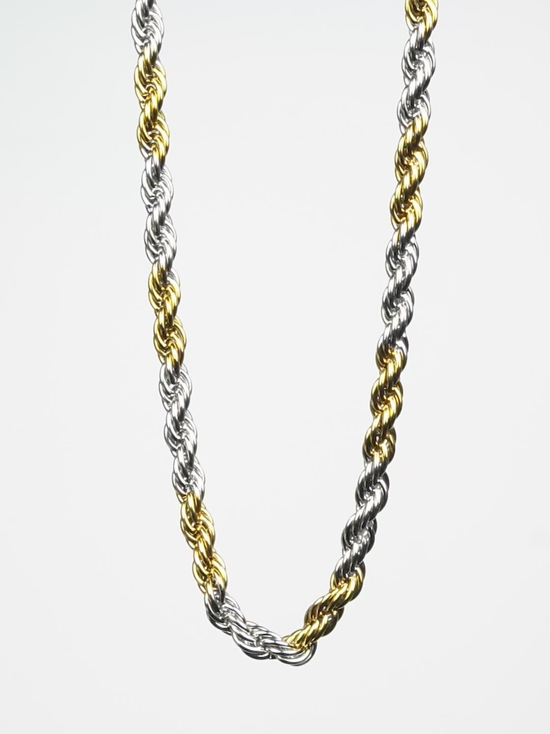 Aanura Dual-Tone Rope Chain Necklace For Men