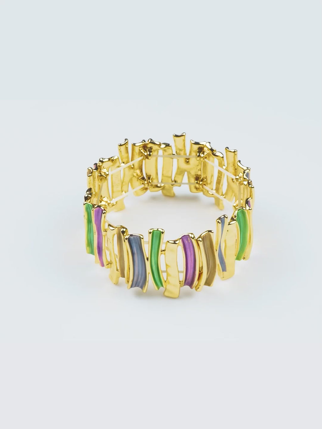 Aanura Abstract Strokes Enamel Gold Bracelet