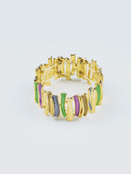 Aanura Abstract Strokes Enamel Gold Bracelet