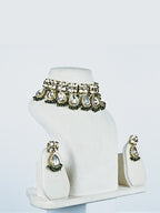 Aanura Polki Kundan Bridal Choker Set with Earrings