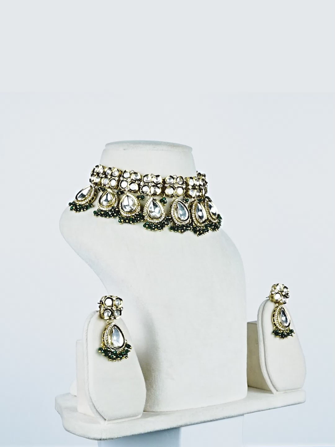 Aanura Polki Kundan Bridal Choker Set with Earrings