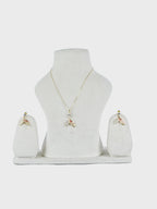 Aanura Dual-Tone Leaf Necklace & Earrings Set