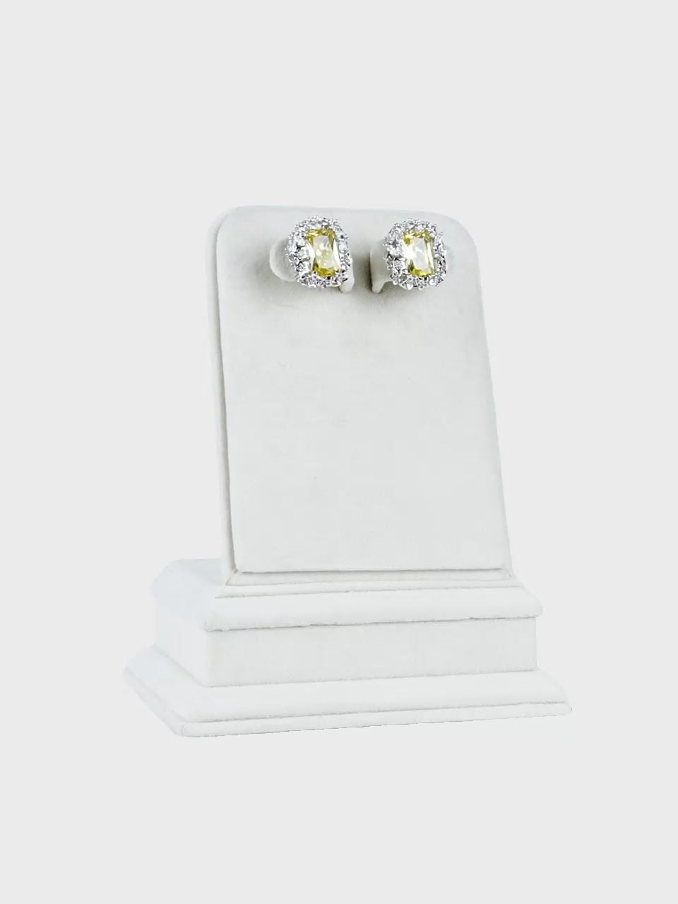 Aanura Yellow Radiant Floral Halo Stud Earrings