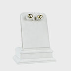 Aanura Golden Heart Crystal Stud Earrings