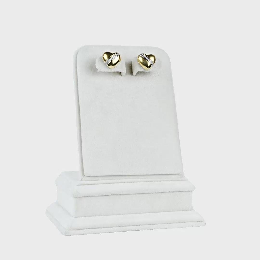 Aanura Golden Heart Crystal Stud Earrings