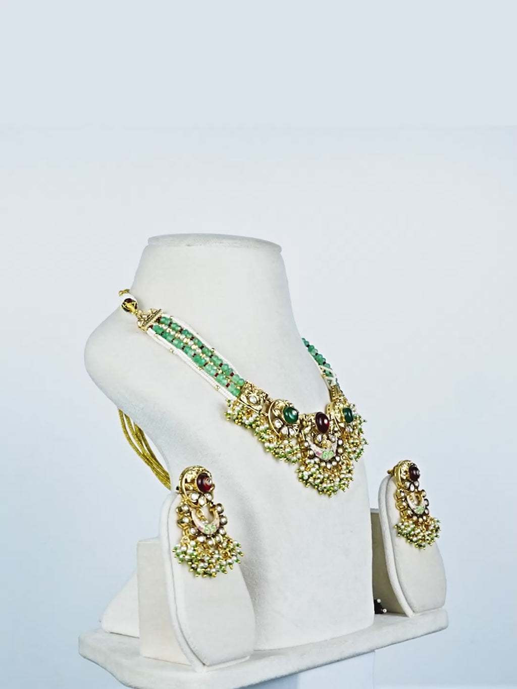 Aanura Temple-Style Choker with Kundan & Pearl Clusters