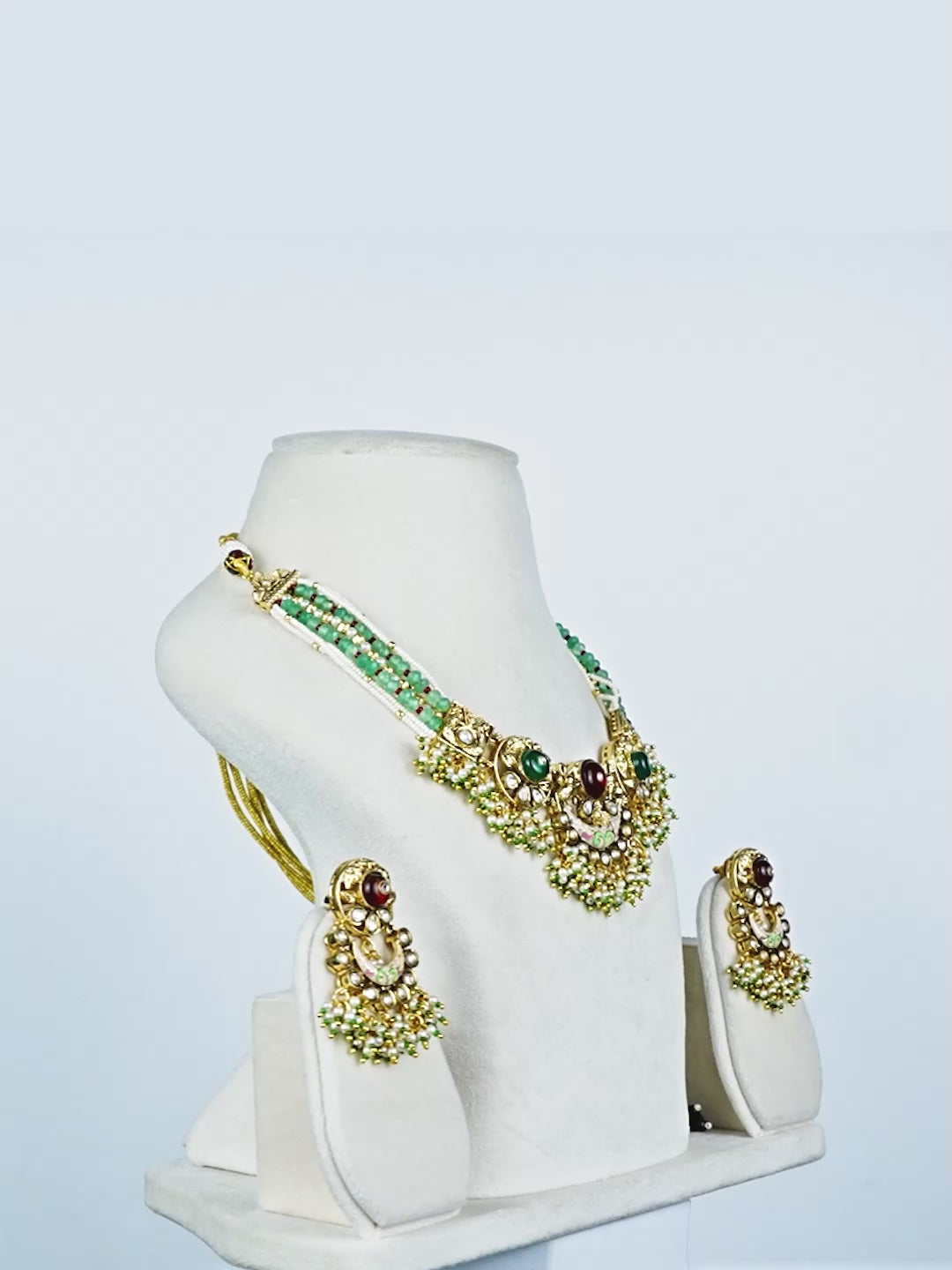 Aanura Temple-Style Choker with Kundan & Pearl Clusters