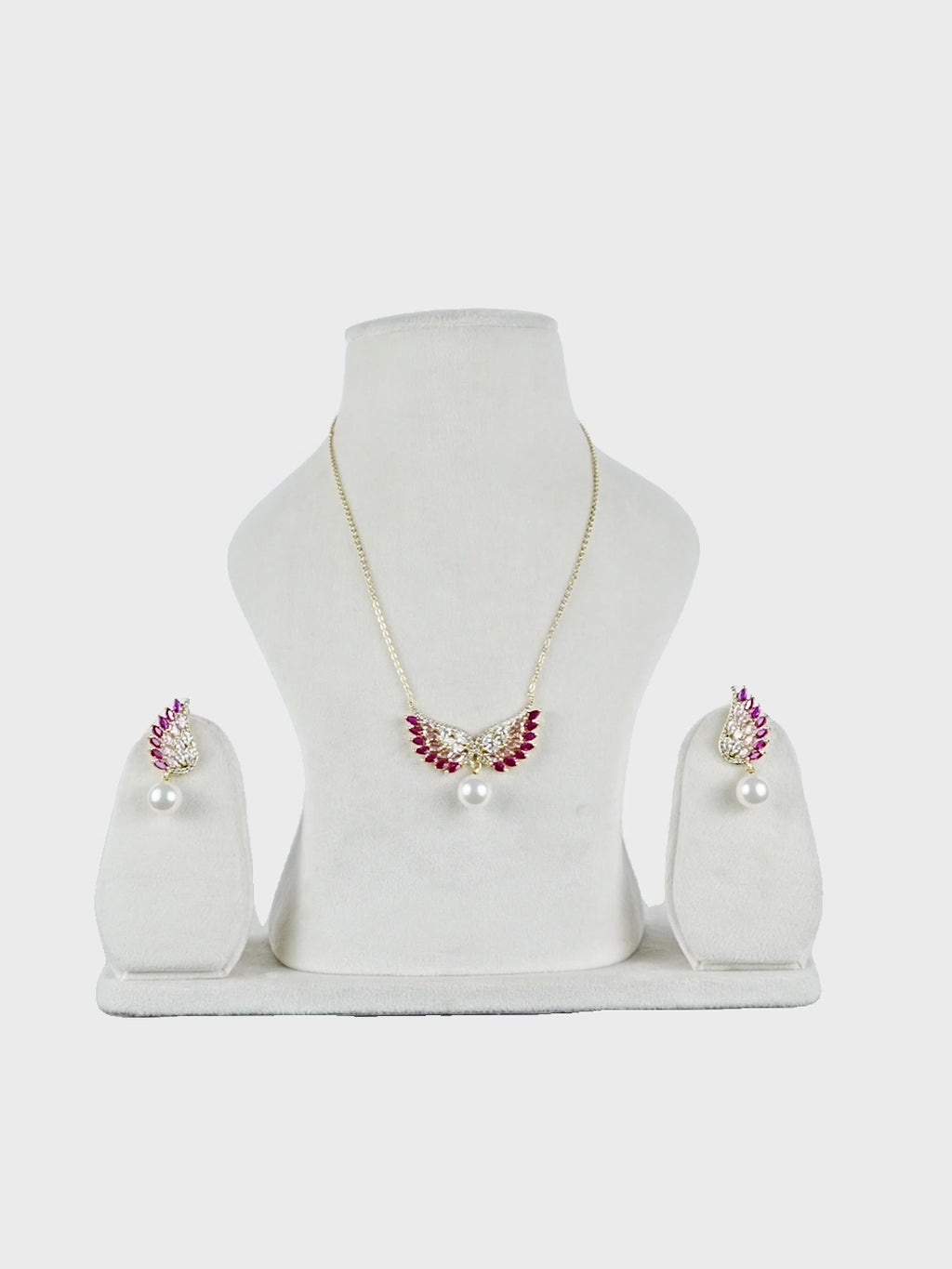 Aanura Wing Pearl Necklace & Earrings Set