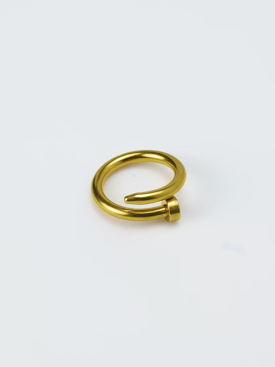 18K Gold Plated Nail Style Anti-Tarnish Waterproof Ring