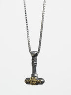 Dual-Tone Rhodium-Plated Hammer Waterproof Stainless Steel Chain for Men