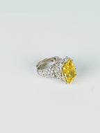 Rhodium Plated Ruby Cocktail Anti-Tarnish Waterproof Ring