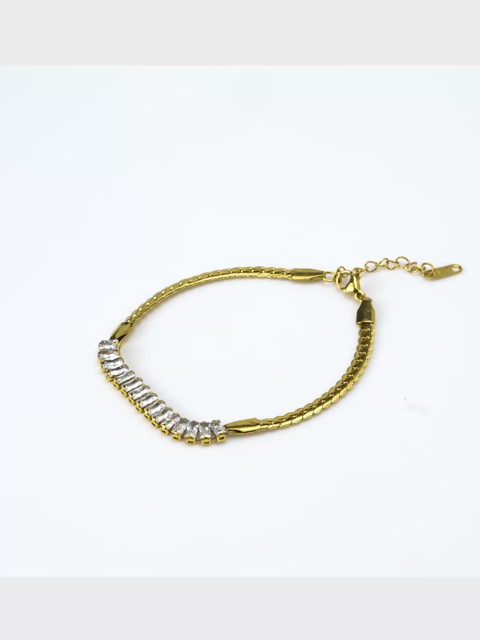 Aanura Linear Crystal Bar Adjustable Bracelet