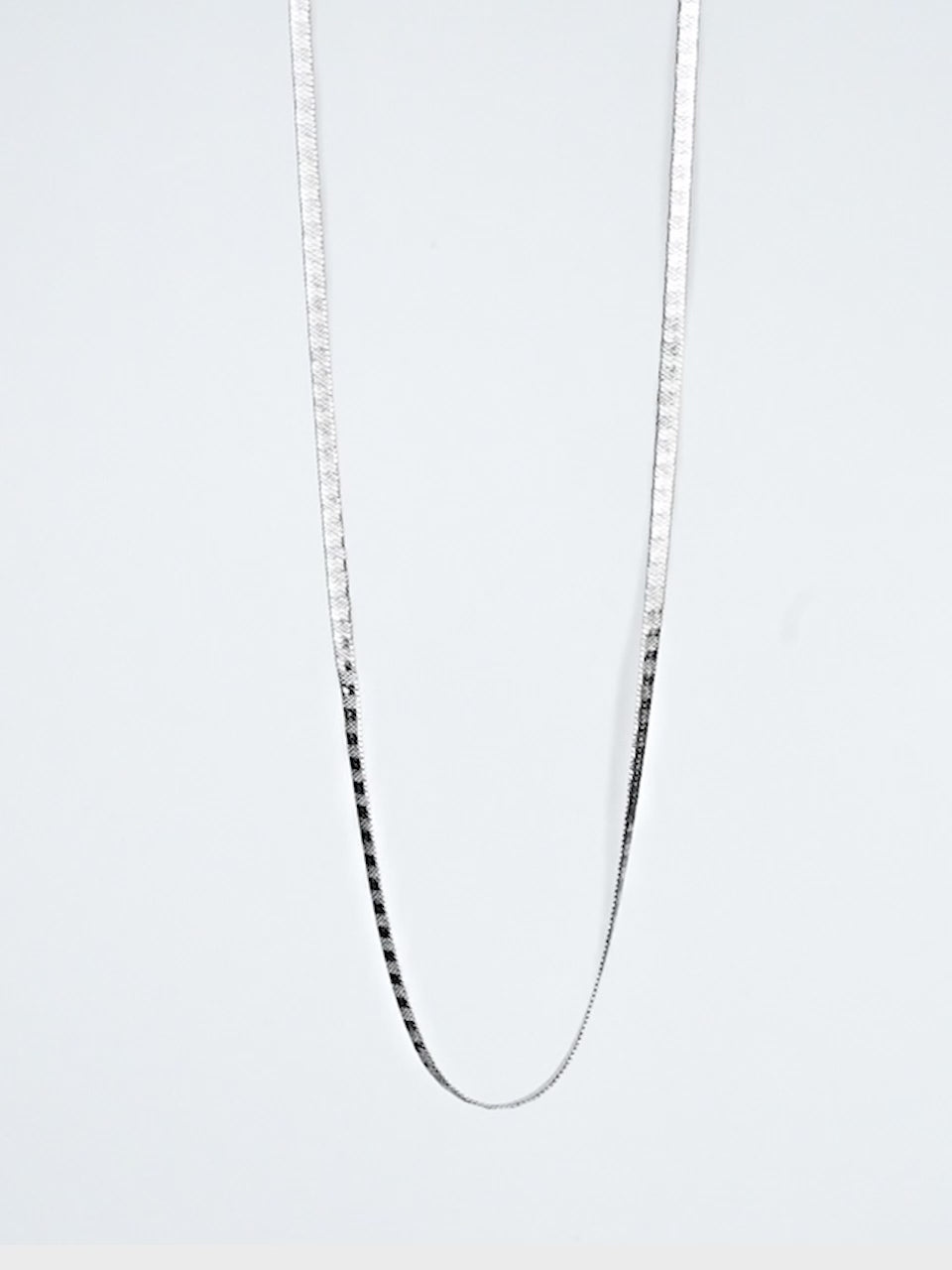 Rhodium plated Herringbone Anti-Tarnish Waterproof Chain