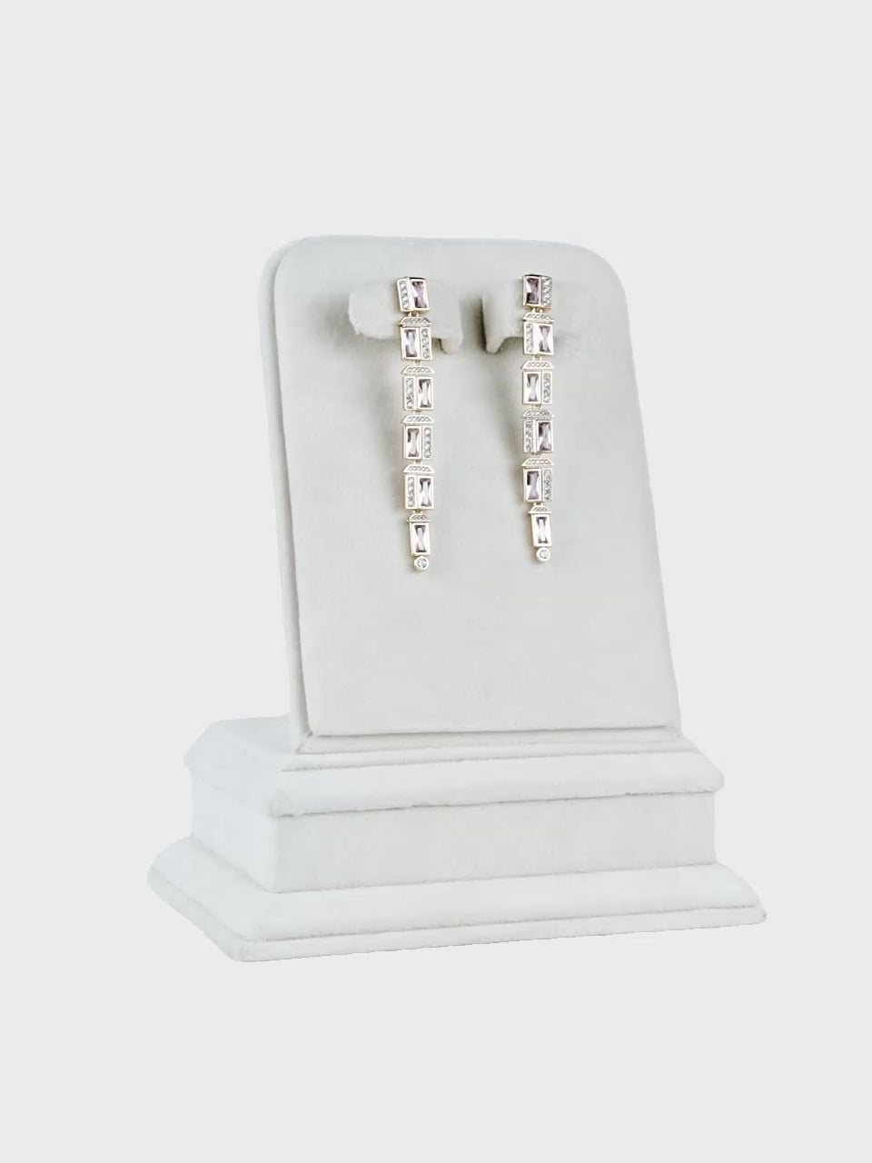 Aanura Lavender Crystal Long Drop Earrings