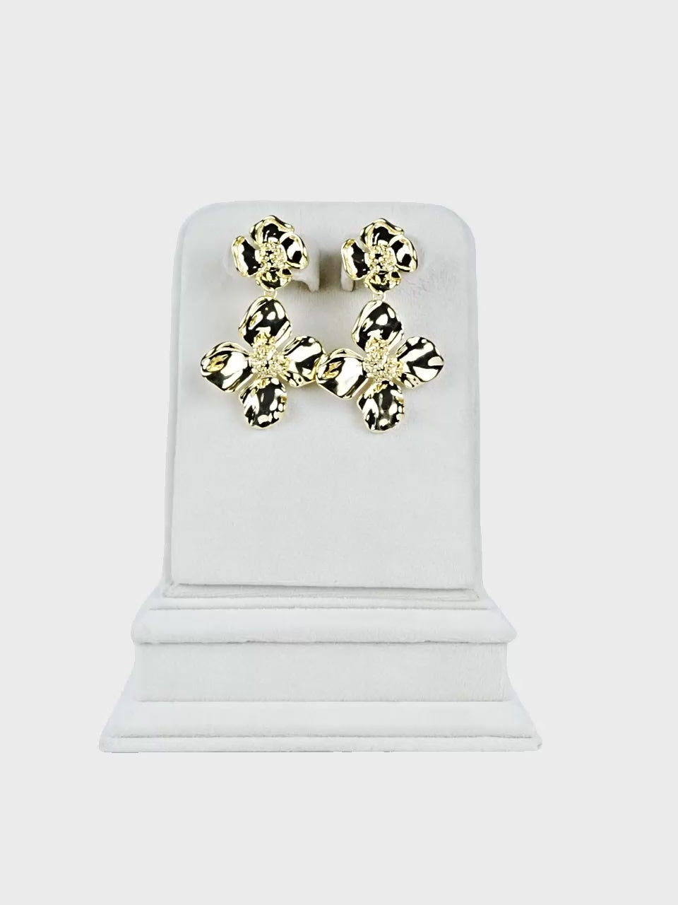 Aanura Bold Golden Floral Drop Earrings