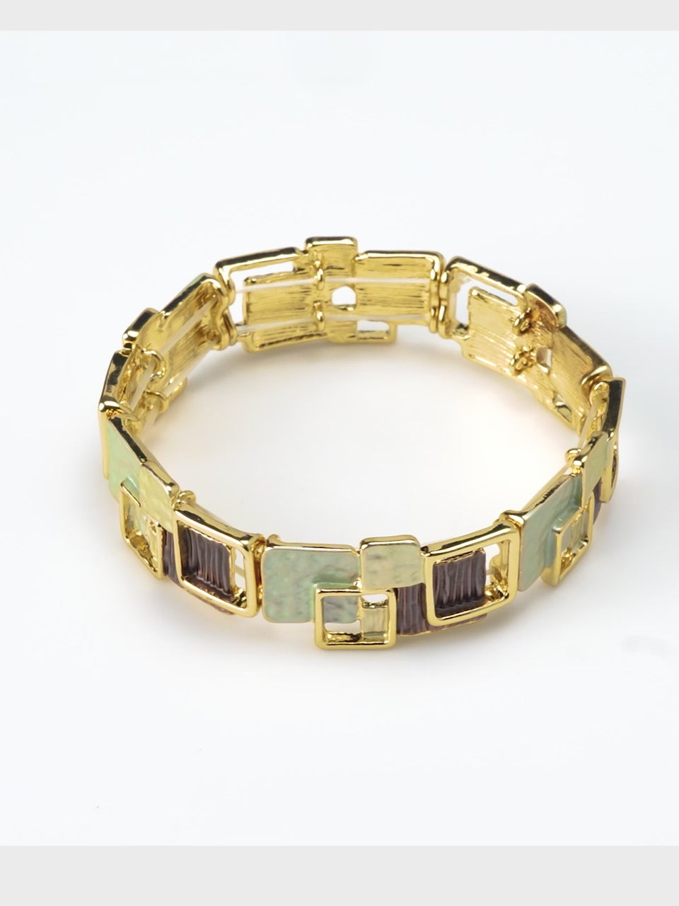 Aanura Modern Geometric Enamel Bracelet