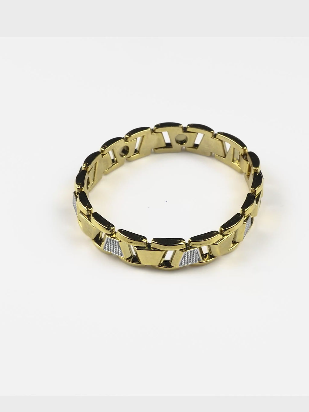 18K Gold-Plated Imperial Cuban Waterproof Stainless Steel Bracelet for Men
