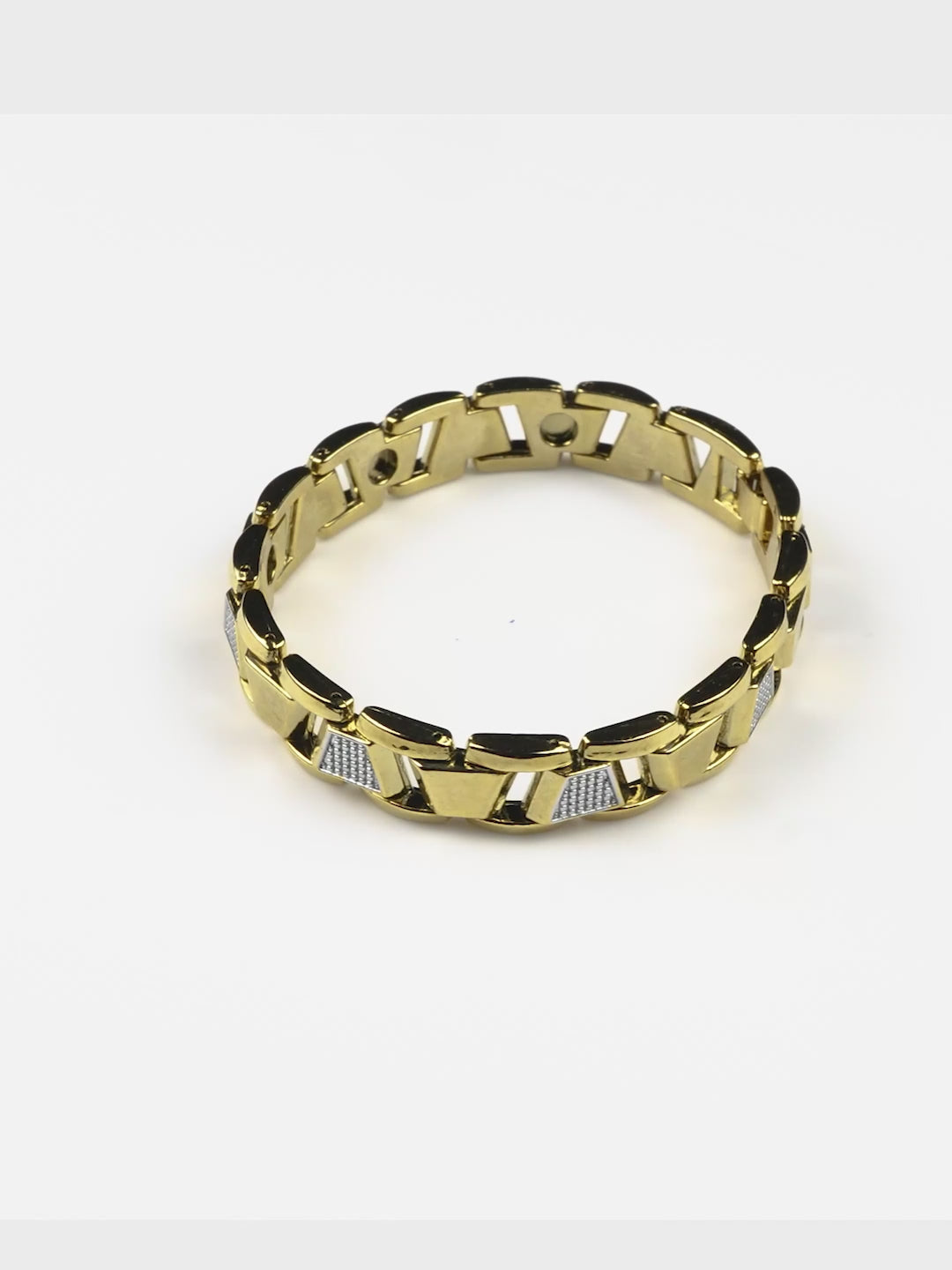 18K Gold-Plated Imperial Cuban Waterproof Stainless Steel Bracelet for Men