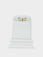 Water-Resistant Floral Pearl Stud Earrings in 18K Gold Plating
