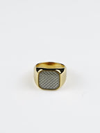 18K Gold Carbon Weave Anti-Tarnish Waterproof Ring