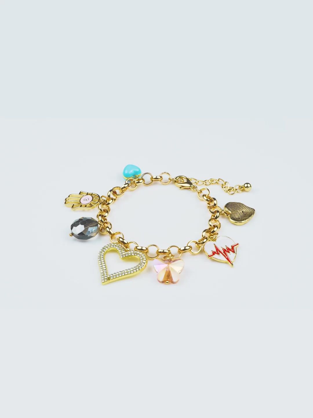 Aanura Multicharm Gold Bracelet with Motifs