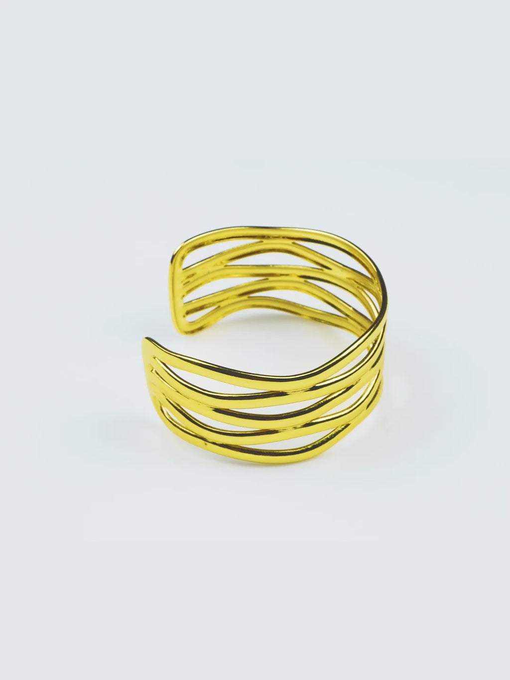 Aanura Golden Wave Cuff Bracelet