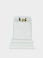 18K Gold Plated Green Baguette Heart Stud Earrings