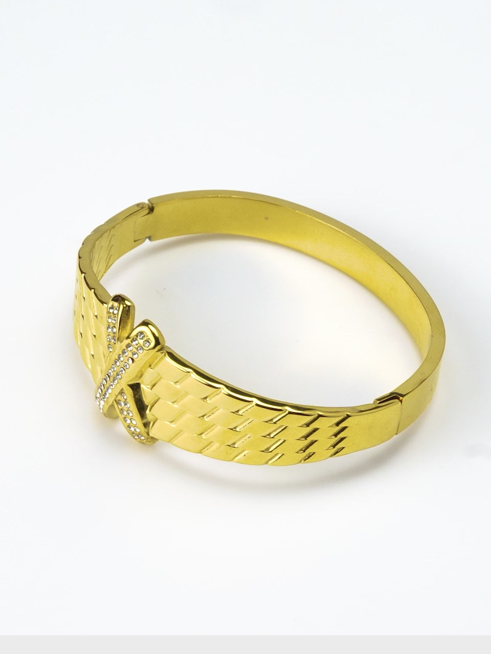 Aanura Textured Gold X Motif Bracelet