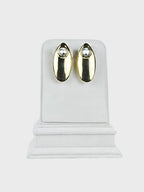 Aanura Crystal Gold Oval Stud Earrings