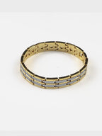 18K Gold-Plated Textured Anti-Tarnish Waterproof Steel Bracelet