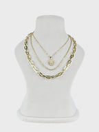 Aanura Gold Layered Sun Pendant Necklace
