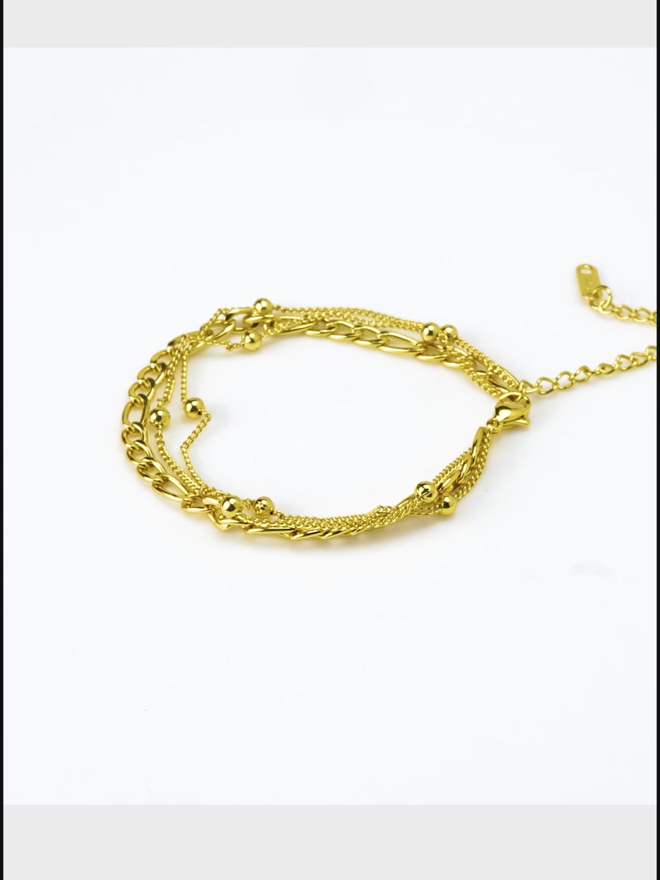 Aanura Layered Chain Gold Plated Bracelet