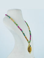 Aanura Beaded Pendant Necklace With Stainless Steal