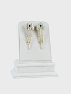 Aanura Emerald Crystal Art Deco Drop Earrings
