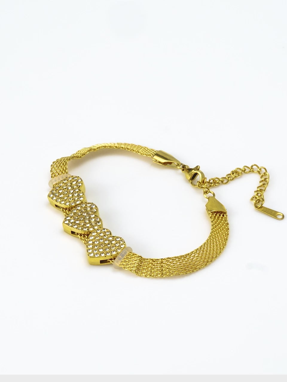 Aanura Triple Heart Mesh Adjustable Bracelet