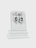 Aanura Black Emerald Art Deco Earrings