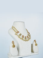 Aanura Multi-Strand Pearl Necklace with Kundan Earrings