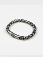 Rhodium-Plated Link Waterproof Anti-Tarnish Stainless Steel Bracelet for Men