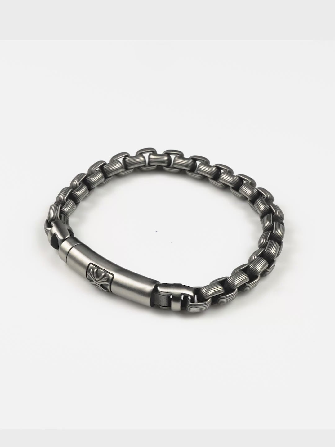 Rhodium-Plated Link Waterproof Anti-Tarnish Stainless Steel Bracelet for Men