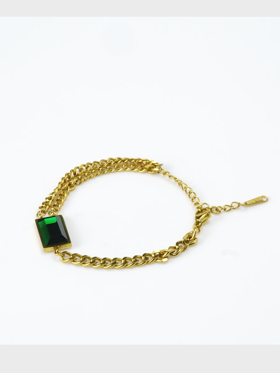 Aanura Rectangular Stone Adjustable Chain Bracelet