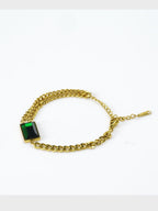 Aanura Rectangular Stone Adjustable Chain Bracelet