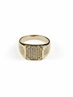 18K Gold CZ Octagon Anti-Tarnish Waterproof Ring