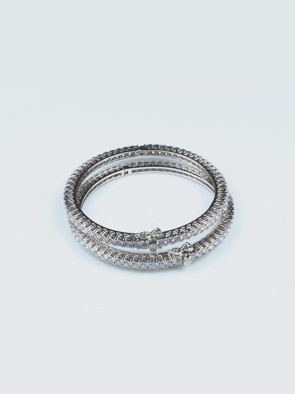 Aanura Diamond Halo Silver Bracelet