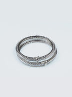 Aanura Diamond Halo Silver Bracelet